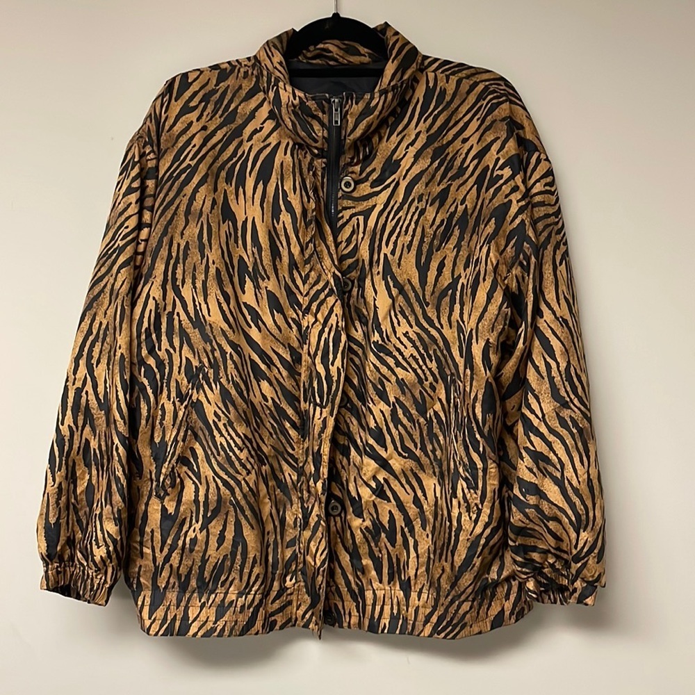 Vintage Silk Tiger Print Bomber Jacket - 80’s style